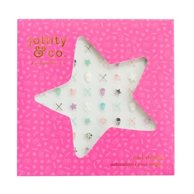Jollity & Co. - Pastel Skull Nail Stickers - Pack of 1 Sheet of 100 Nail Stickers