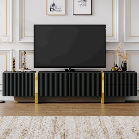 Luxury Fluted TV Stand for TVs Up to 80'', Modern Entertainment Center with Storage Cabinets & Drawers, Smooth Media Console - image 1 of 4