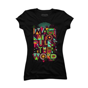 Junior's Design By Humans Imagination Rules The World By Dzeri29 T-Shirt - 1 of 2