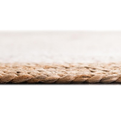 Handmade Braided White Jute 8' x 10' Oval Rug