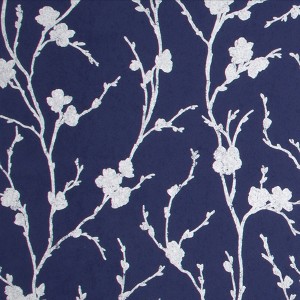 Meiying Cobalt Blue and Silver Floral Trail Paste the Wall Wallpaper - 1 of 4