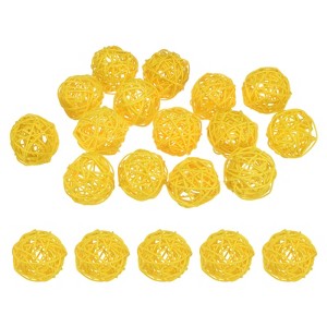 Unique Bargains Wicker Rattan Decorative DIY Crafts Balls 2 Inch 15 Pcs - 1 of 4