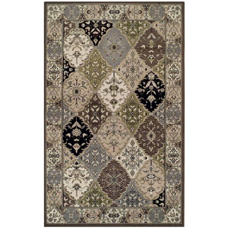 Contemporary Damask Indoor Area Rug or Runner by Blue Nile Mills, 1 of 5