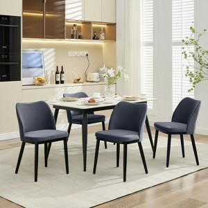 Upholstered Fabric Dining Room Side Chairs, Chair for Dining Room with Padded Seat and Wood Legs - 1 of 4