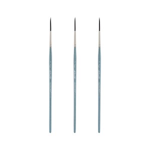 Mimik Professional Watercolor Brushes - Rigger Set of 3 - Synthetic Squirrel Hair - Natural Bristle Artist Brushes for Watercolors, Gouache & Acrylics - 1 of 4