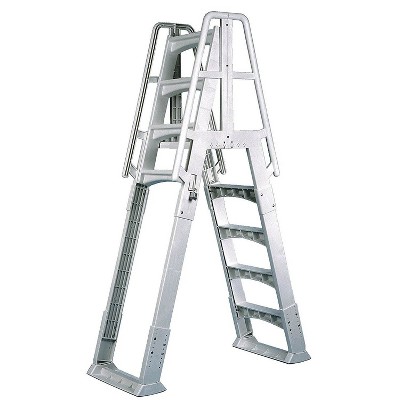 Vinyl Works SLA A-Frame Adjustable 48-56 Inch Above Ground Pool Ladder, White