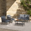 Dexmalle 4-Piece Outdoor Patio Furniture Set,Metal Chairs with Woven Rope U-Shaped Backrest with Thick Cushions and Coffee Table - 2 of 4