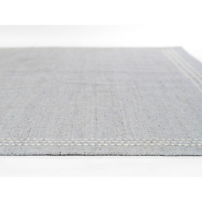 Oliver Light Blue Hand-Loomed Wool and Viscose Rug
