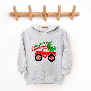 The Juniper Shop Christmas Dino Truck Toddler Graphic Hoodie - 1 of 3