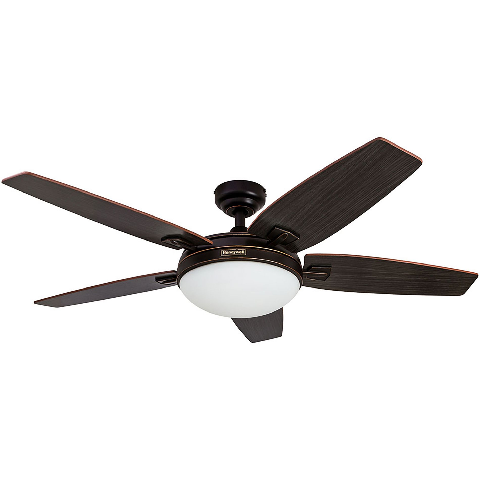 Honeywell Ceiling Fans Carmel Modern 48 Inch Ceiling Fan with LED Light and Remote Control, Indoor Fan, 5 Contemporary Blades, Bronze