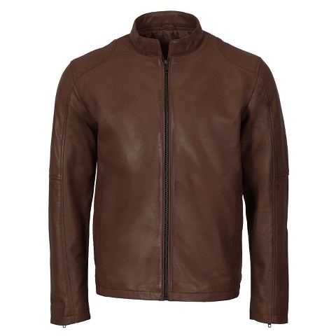 GIOBERTI Men's Sheepskin Classic Style Leather Jacket, Hazelnut, XL