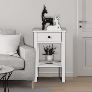 MAYEERTY End Table with Storage for Living Room, White - 1 of 4