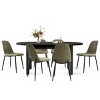 7-Pcs Modern Dining Set For 6,Black Oval Dining Table & Armless Dining Chair with Metal Leg Upholstered Kitchen Chair for Dining Room-Tanpinhause - 2 of 4