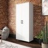 North Avenue Storage Cabinet White - Sauder: 4 Adjustable Shelves, Metal Base - 2 of 3