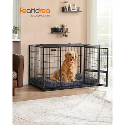 XXL Black Heavy-Duty Metal Dog Crate with Removable Tray