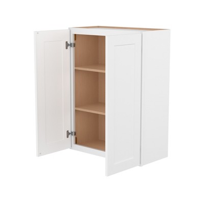 HOMLUX Easy-DIY Shaker White Ready to Assemble Wall Kitchen Cabinet 2 Doors-2 Shelves