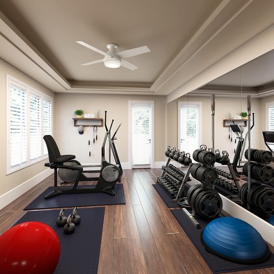 52'' Fresh White Composite Low Profile Ceiling Fan with LED Light and Remote