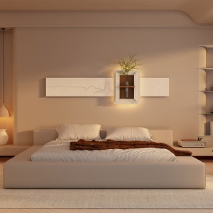Adjustable 3-Color LED Sandstone Wall Decor with Simulated Plants - 3D Art Sculpture, Glass Vase & Remote Control Light for Living Room - 1 of 4