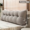 Soft Wedge Teddy Velvet Headboard Pillow w/ Side Pocket - PP Cotton Filled, Triangular Backrest Cushion for Dorm Bed - 3 of 4