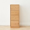 Vynxaria Solid Oak Bedside Table Storage Cabinet for Living Room - Free-Standing Corner Cabinets Storage Table-Four Drawers - 2 of 4