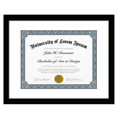Americanflat Diploma Frame - 11x14 with 8.5x11 Mat for Diploma - Wood + Glass