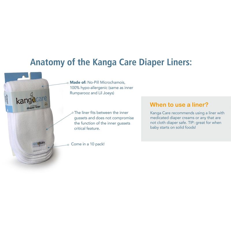 Kanga Care Reusable Microchamois Cloth Diaper Liner (10 Pack), 5 of 6