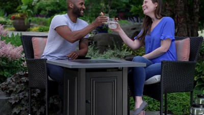 Wakefield Black and Grey Steel Gas Fire Pit Table