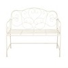 41" Retro Outdoor Garden Bench,Metal Patio Leisure Armrest Bench,2-3 Seater Metal Cut Out Backrest Park Leisure Bench-Coolbibila - 2 of 4