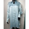 Women's Silky Long Button Down Shirt - GLAM - 3 of 3