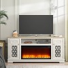 Festivo Farmhouse 70" TV Stand for TVs up to 80" with Fireplace White - 3 of 4