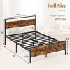 Costway Twin/Full/Queen/King Size Bed Frame with Wooden Headboard and Footboard Under-Bed Storage - 3 of 4