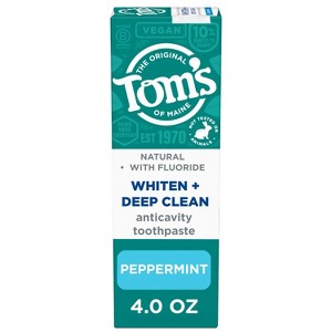 Tom's of Maine Whiten + Deep Clean Peppermint Toothpaste - 4oz - 1 of 4