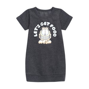 - Garfield - Lets Get Food Graphic Short Sleeve Fleece Dress - 1 of 2