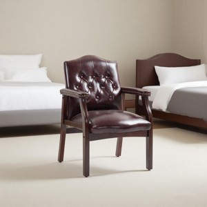 Guest Chair Traditional with Tufted Back and Padded Seat for Office Reception 24in Wide - 3irtyhousy - 1 of 4