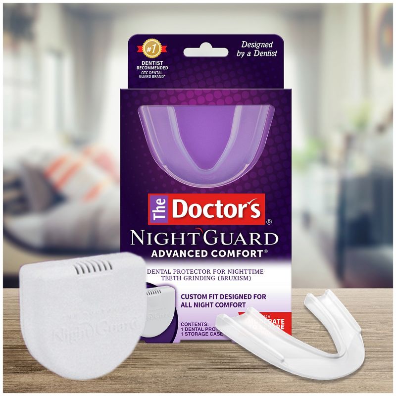 The Doctors Advanced Comfort Night Guard for Nighttime Teeth Grinding - 1ct Guard with Storage Case, 3 of 12