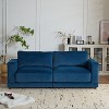 81'' Modern Square Arm Sofa with Soft Polyester Upholstery, Deep Cushions, and Sturdy Legs in Navy Blue for Living Room or Bedroom" - 3 of 4