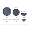 12-Piece Stoneware Dinner Plates Bowls Sets | Microwave & Dishwasher Safe | Non-Toxic| Stackable Matte Glaze Kitchenware for 4 - 2 of 4
