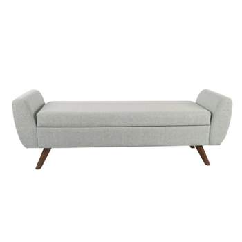 HomePop Modern Boucle Storage Bench with Wood Legs 