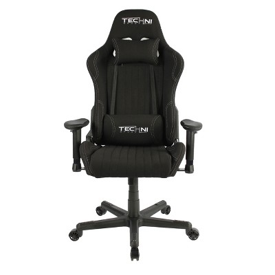 Racer High-Back Black Fabric Ergonomic Gaming Chair with Memory Foam