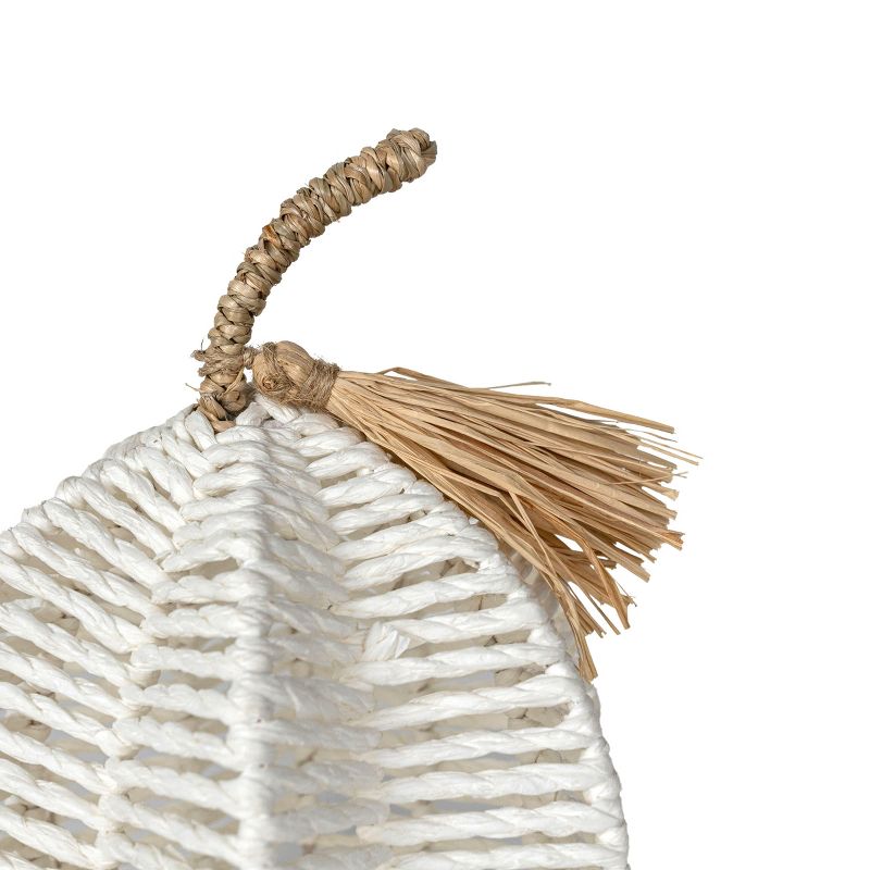 Decorative White Woven Rope Pumpkin on Metal Frame by Foreside Home & Garden, 4 of 7