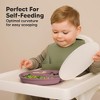 3-Pack Prep Suction Plates with Lids, 100% Silicone Baby Plates with Lid, BPA-Free Kids Divided Toddler Plates - 4 of 4