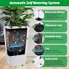 30” Tall Rattan Planter Set of 2,  Water Monitor, Wheels & 2 Trays, Large Indoor/Outdoor Pots for Patio, Porch, Living Room, Brown - 4 of 4