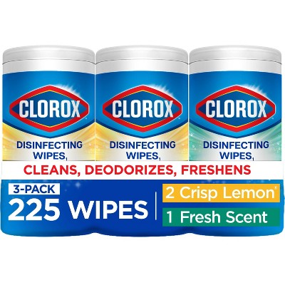 Clorox Fresh Scent and Crisp Lemon Limited Edition Back to School Variety Pack Disinfecting Cleaning Wipes - 225ct/3pk