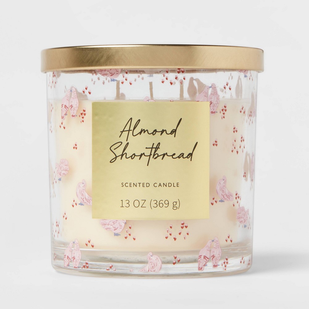 13oz Valentine's Glass Jar Candle with Lid Almond Shortbread - Threshold