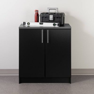 Elite Black Freestanding Office Storage Cabinet with Adjustable Shelving