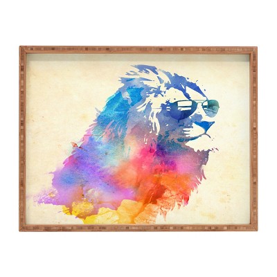 Robert Farkas Sunny Leo Rectangle Tray - Blue - Deny Designs