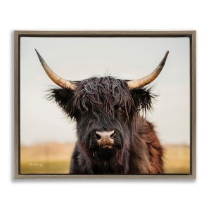 Stupell Industries Black Highland Cow Portrait, 21" x 17" - 1 of 4