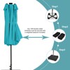 Tangkula 15FT Twin Patio Double-Sided Umbrella 48 Solar LED Lights Crank Outdoor Turquoise - 3 of 4