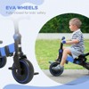 RISOKEYS Baby Wagon 3-in-1 Push Tricycle, & Balance Bike with Adjustable Settings, Toddler Wagon, Baby Bike with Shady Canopy,Ages 1.5-4,Blue - 4 of 4