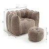 NicBex Bean Bag Chair,Beanbag Chair with Footstool,Adult Lounge Sofa with High Resilient Foam,Comfy Chair for Living Room Bedroom - 3 of 4